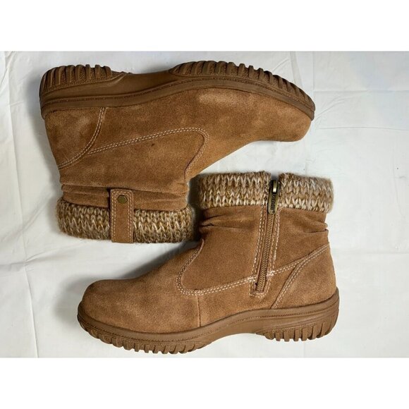 Khombu Laura All Weather Ankle Booties Chestnut Suede Womens Size 7 - Picture 8 of 12